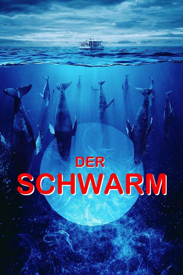 Das Poster für „Der Schwarm“ zeigt Wale unter einem Boot mit Touristen.