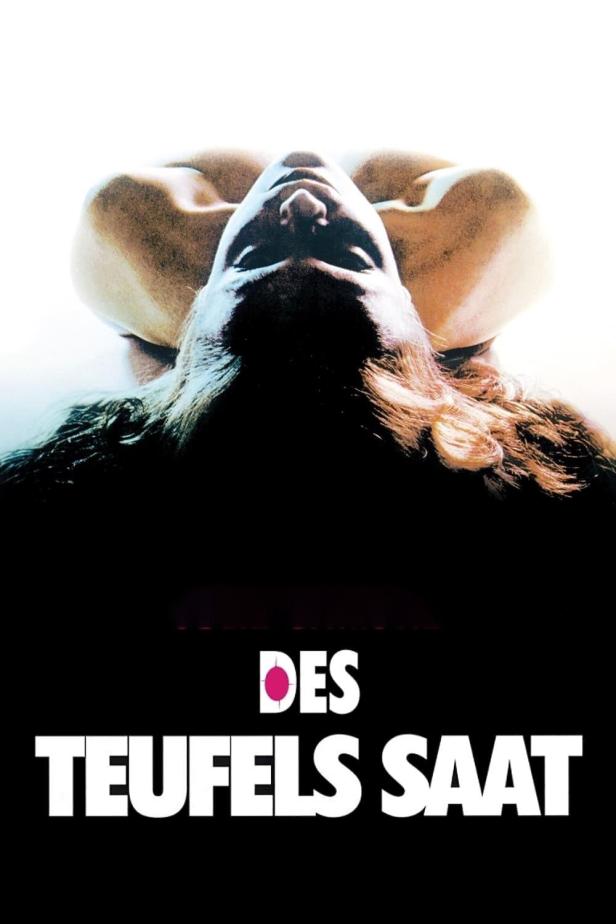 Das Filmplakat für „Des Teufels Saat“ zeigt eine Frau, die nach oben blickt.