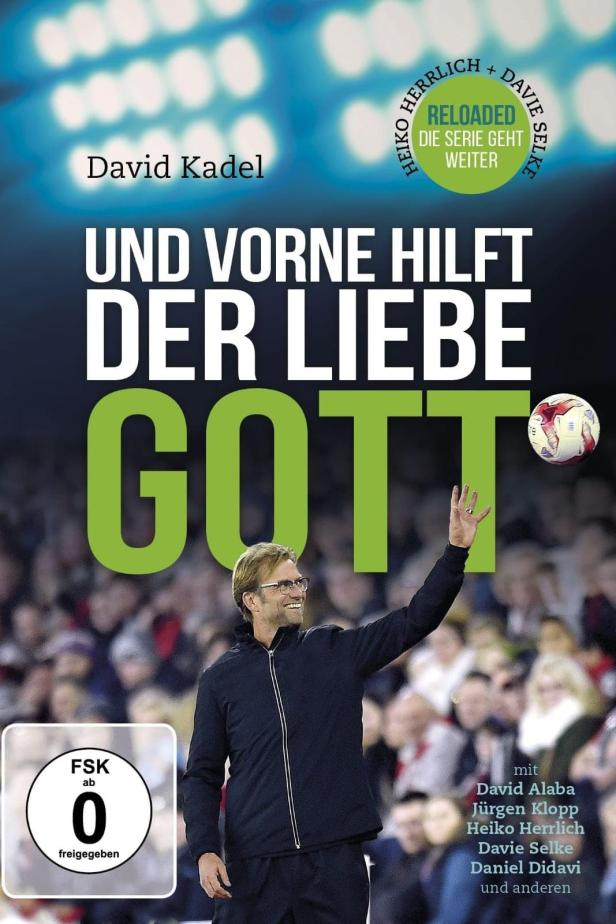 Das Cover des Buches „Und vorne hilft der liebe Gott“ mit Jürgen Klopp im Vordergrund.