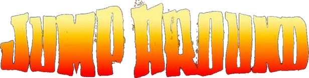 Das Wort „Jump Around“ in einer Schriftart mit Farbverlauf von Gelb nach Rot.