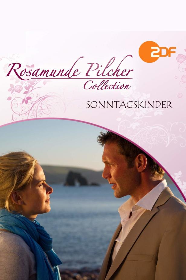 Das Cover von Rosamunde Pilchers „Sonntagskinder“ zeigt ein Paar am Meer.