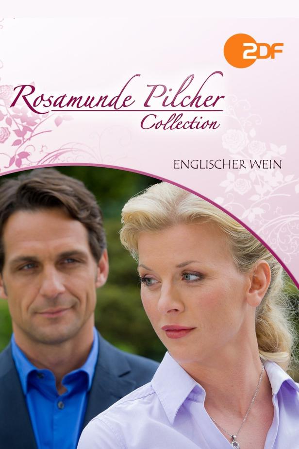 Das Cover der Rosamunde Pilcher Collection „Englischer Wein“ mit zwei Schauspielern.