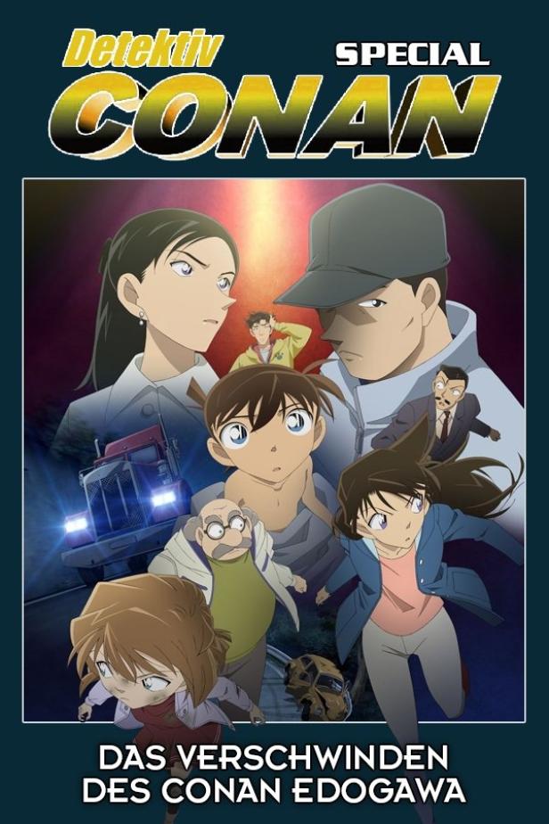 Das Cover des Animes „Detektiv Conan Special: Das Verschwinden des Conan Edogawa“ mit verschiedenen Charakteren.