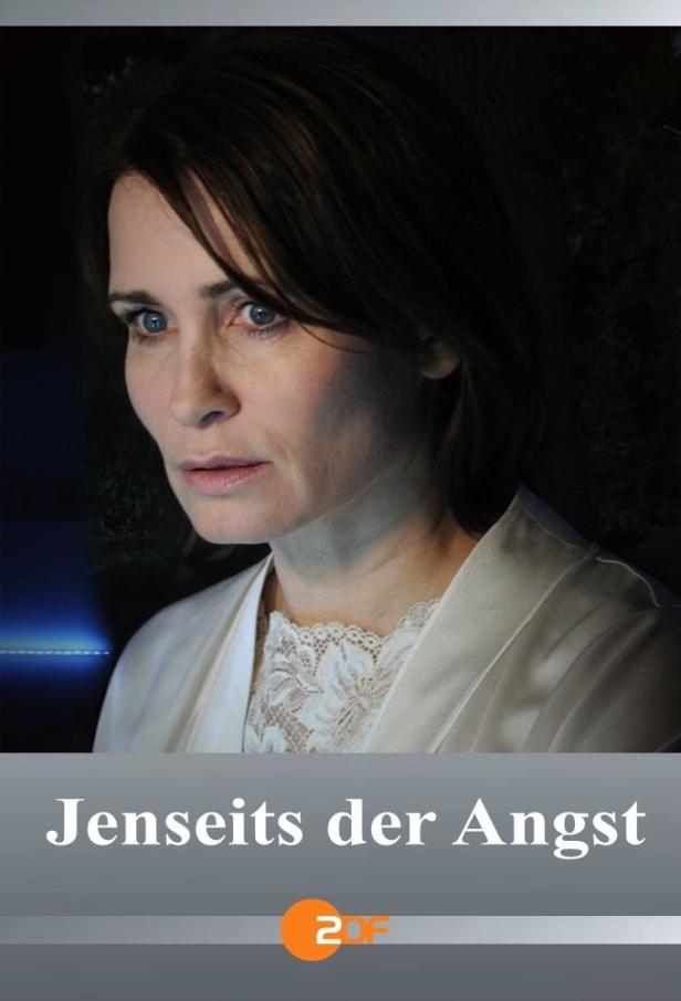Das Filmplakat für „Jenseits der Angst“ zeigt eine besorgte Frau.
