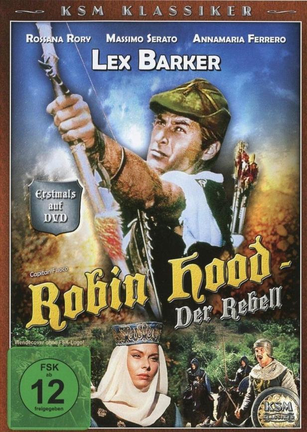 Das Cover des Films „Robin Hood – Der Rebell“ mit Lex Barker als Robin Hood.