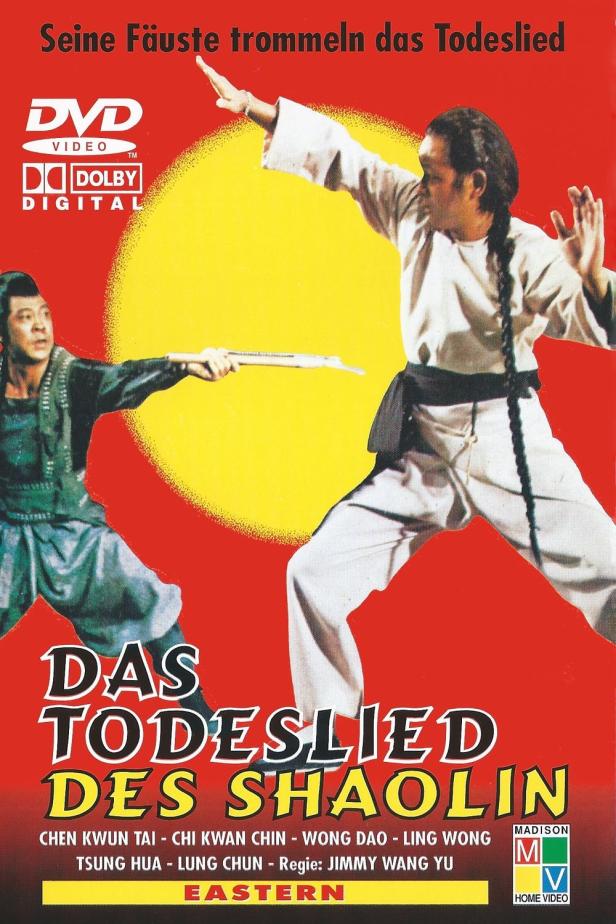 Das Cover des Films „Das Todeslied des Shaolin“ zeigt zwei Männer in Kampfpose.