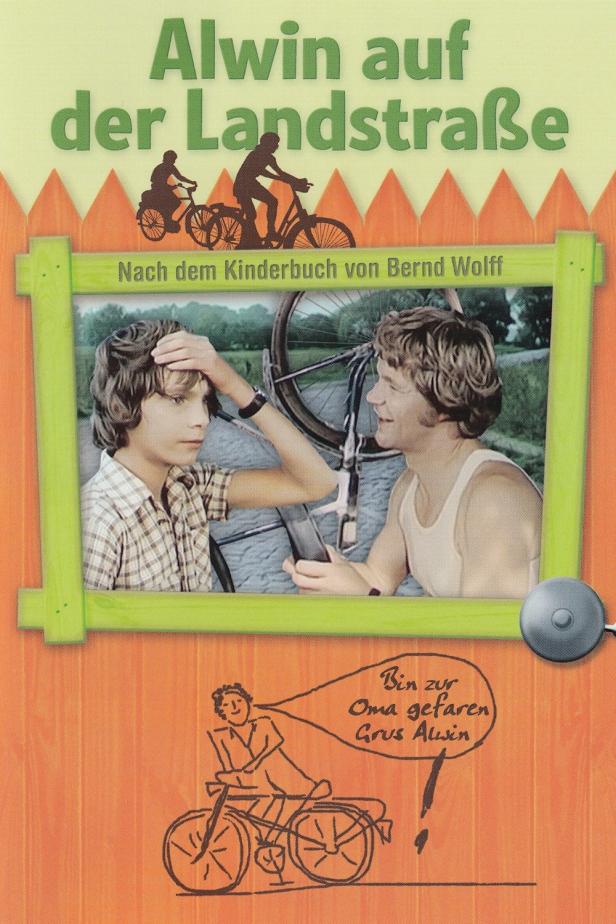 Das Cover des Kinderbuchs „Alwin auf der Landstraße“ von Bernd Wolff zeigt zwei Jungen mit Fahrrädern.