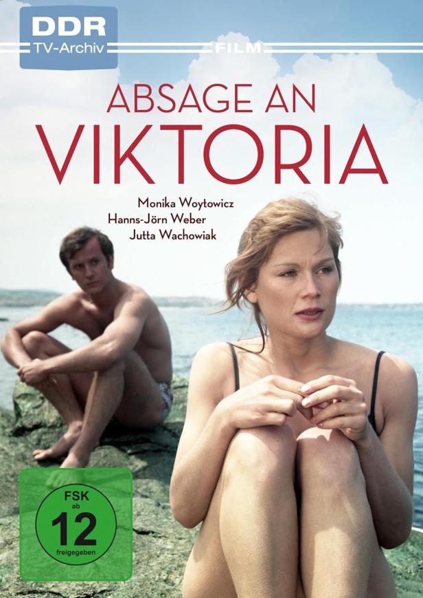 Das Filmplakat für „Absage an Viktoria“ mit Monika Woytowicz, Hanns-Jörn Weber und Jutta Wachowiak.