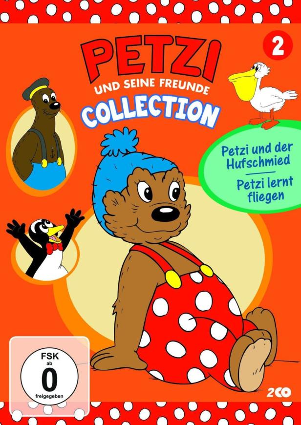 Cover der „Petzi und seine Freunde Collection 2“ DVD mit verschiedenen Comicfiguren.