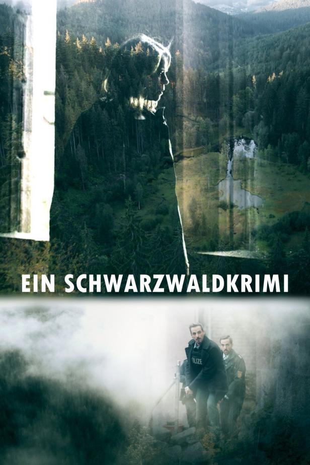 Das Filmplakat für „Ein Schwarzwaldkrimi“ zeigt eine Frau und zwei Polizisten vor einer Waldkulisse.