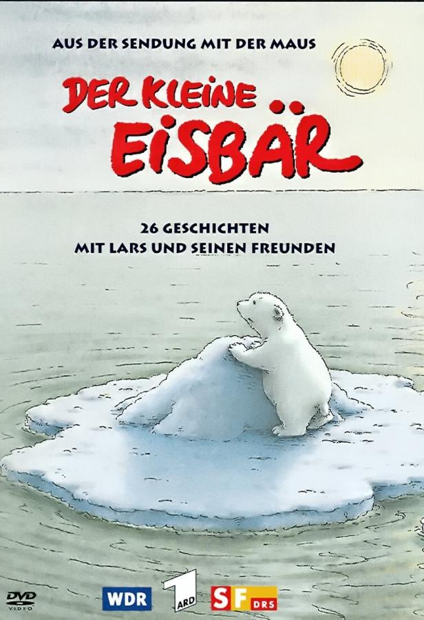 Cover des Films „Der kleine Eisbär“ mit dem Eisbären Lars auf einer Eisscholle.