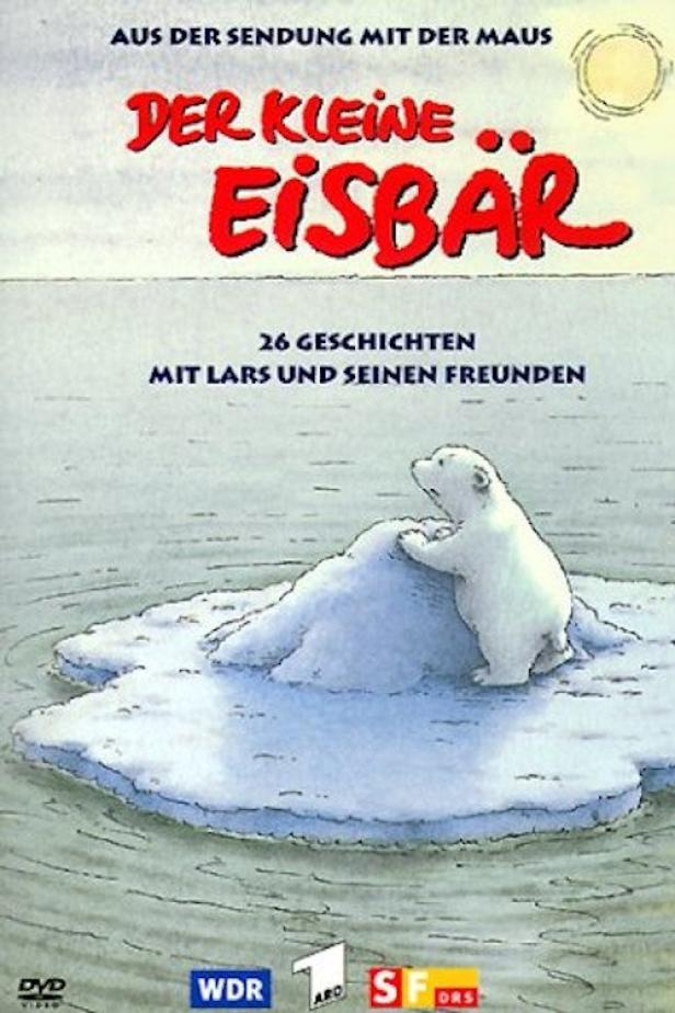 Cover der DVD „Der kleine Eisbär“ mit dem Eisbären Lars auf einer Eisscholle.