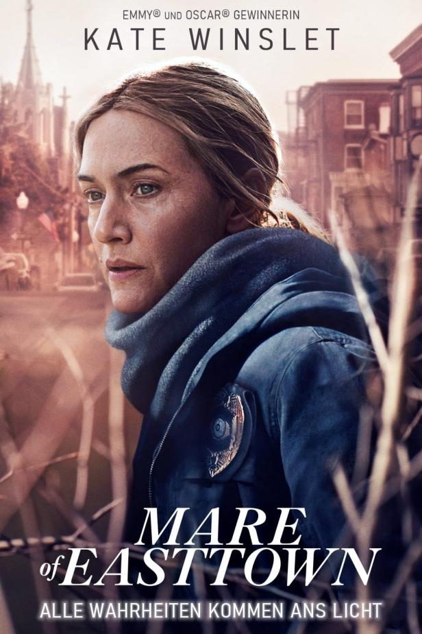 Das Filmplakat zeigt Kate Winslet in „Mare of Easttown“.