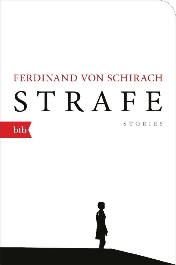Das Cover des Buches „Strafe“ von Ferdinand von Schirach mit einer Frauensilhouette.