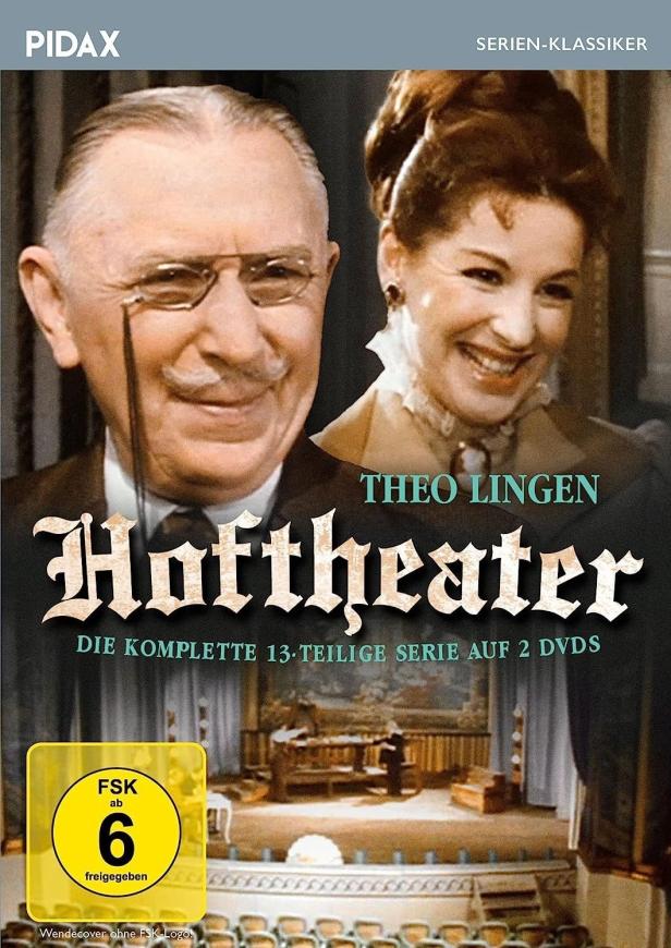 Das Cover der DVD-Box zur Serie „Hoftheater“ mit Theo Lingen.