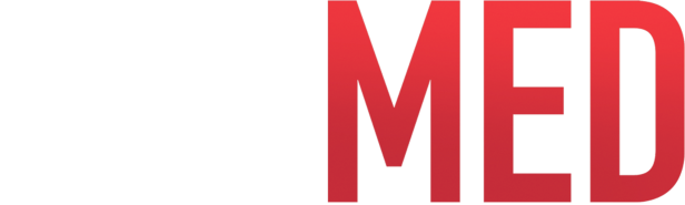 Das Logo von SkyMed, wobei „SKY“ weiß und „MED“ rot ist.