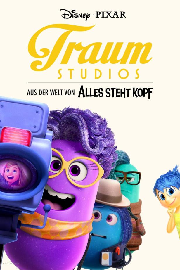 Das Filmplakat für „Alles steht Kopf“ zeigt die Emotionen vor einer Kamera der „Traum Studios“.