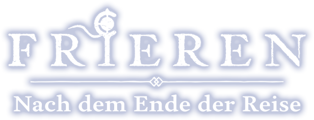 Das Logo für „Frieren: Nach dem Ende der Reise“ auf lila Hintergrund.