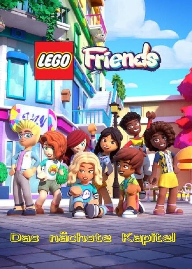 Das Cover von „Lego Friends: Das nächste Kapitel“ zeigt die animierten Hauptfiguren.