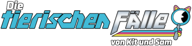 Logo der Serie „Die tierischen Fälle von Kit und Sam“.