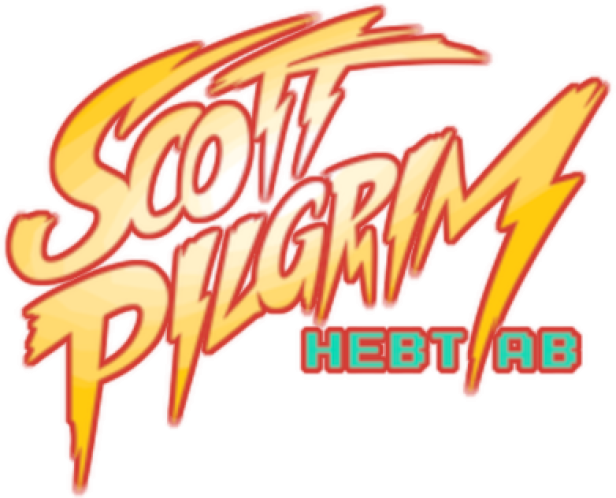 Das Logo von „Scott Pilgrim hebt ab“ mit stilisierten Blitzen.