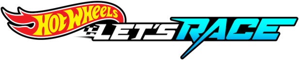 Das „Hot Wheels Let's Race“-Logo auf schwarzem Hintergrund.