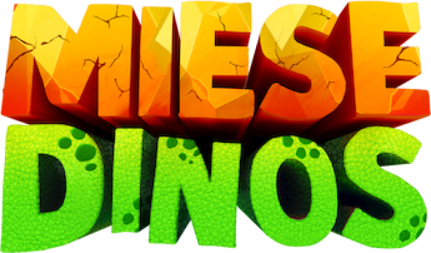 Das Logo der „Miese Dinos“ mit einem Dinosaurier-Schriftzug.