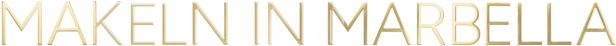 Goldene Buchstaben bilden den Schriftzug „Makeln in Marbella“.
