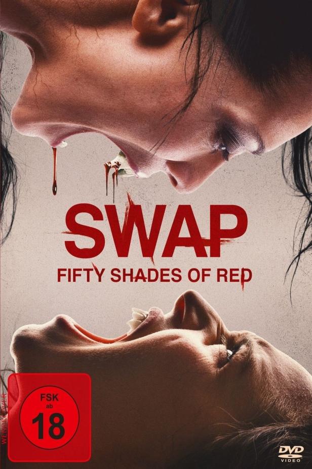 Das Cover des Horrorfilms „Swap: Fifty Shades of Red“ zeigt zwei verletzte Frauen.