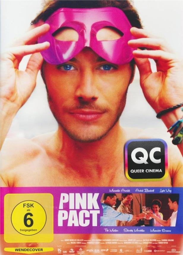Das Filmplakat für „Pink Pact“ zeigt einen Mann mit einer pinkfarbenen Maske.