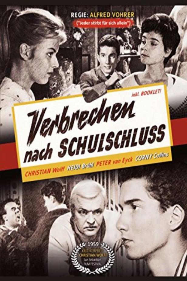 Das Filmplakat für „Verbrechen nach Schulschluss“ von Alfred Vohrer.