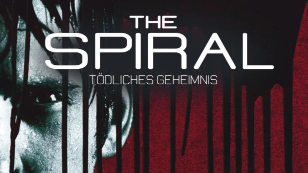 Das Filmplakat für „The Spiral: Tödliches Geheimnis“ zeigt ein Gesicht hinter schwarzen Linien.