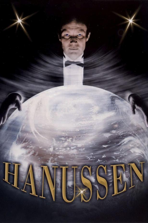 Das Filmplakat für „Hanussen“ zeigt einen Mann über einer Weltkugel.