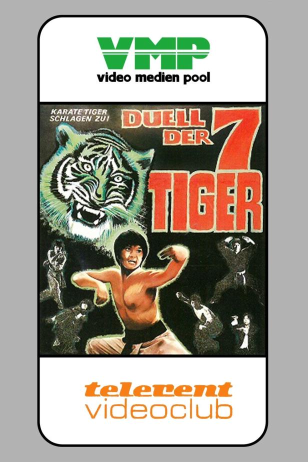Das Cover des Films „Duell der 7 Tiger“ zeigt einen asiatischen Kampfkünstler.