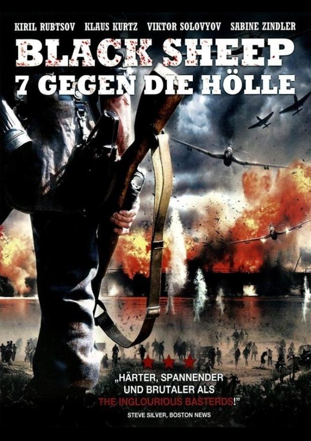 Das Filmplakat für „Black Sheep: 7 gegen die Hölle“ zeigt einen Soldaten im Krieg.