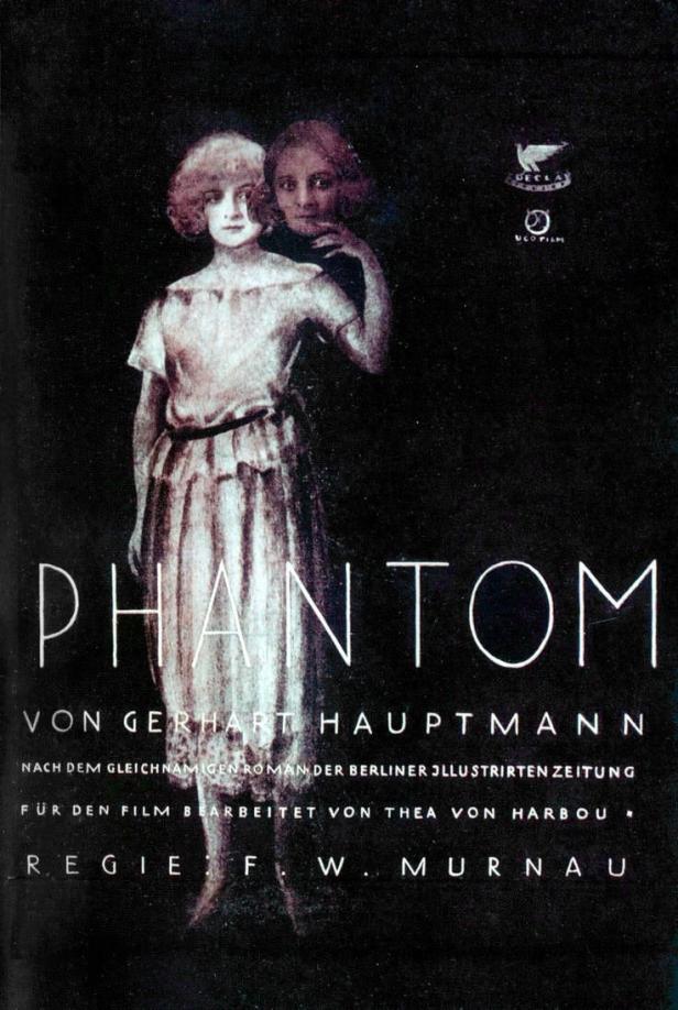 Plakat für den Film „Phantom“ von F.W. Murnau mit zwei Frauen.