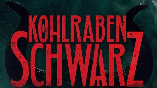 Das Cover des Buches „Kohlrabenschwarz“ mit roter Schrift auf dunklem Hintergrund.
