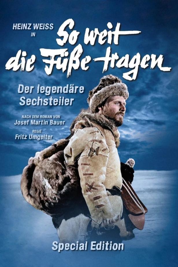 Das Filmplakat zu „So weit die Füße tragen“ mit Heinz Weiss in der Hauptrolle.