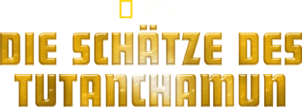 Das Logo von National Geographic mit dem Titel „Die Schätze des Tutanchamun“.
