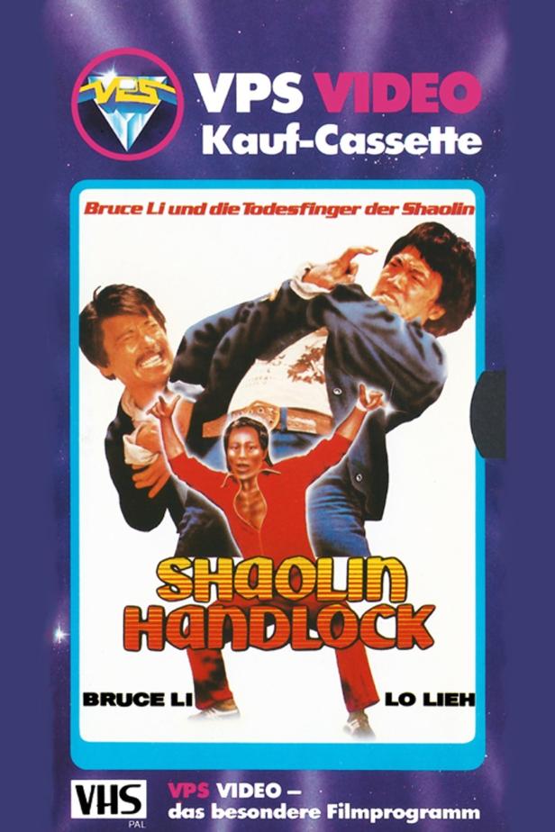 Das VHS-Cover des Films „Bruce Li und die Todesfinger der Shaolin“ mit Bruce Li und Lo Lieh.