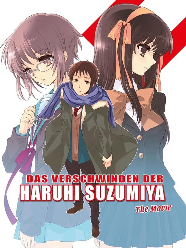 Das Cover des Films „Das Verschwinden der Haruhi Suzumiya“ mit den Hauptfiguren.