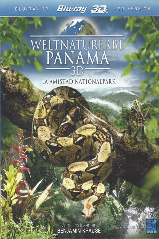 Das Cover der 3D-Blu-ray „Weltnaturerbe Panama“ zeigt eine Schlange im Nationalpark La Amistad.
