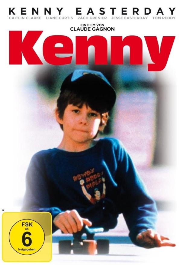 Das Filmplakat für „Kenny“ zeigt einen Jungen auf einem Skateboard.