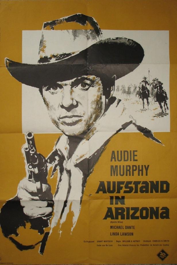 Das Filmplakat für „Aufstand in Arizona“ mit Audie Murphy als Revolverheld.
