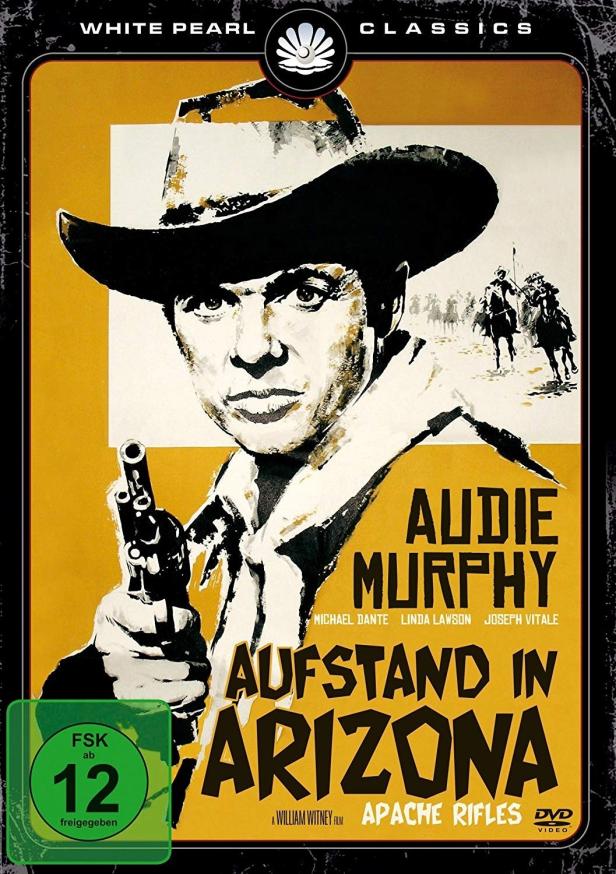 Das Filmplakat für „Aufstand in Arizona“ mit Audie Murphy als Revolverheld.