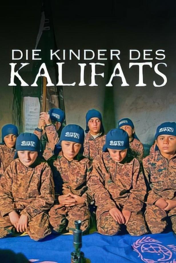 Das Filmplakat für „Die Kinder des Kalifats“ zeigt eine Gruppe Kinder in Uniformen.