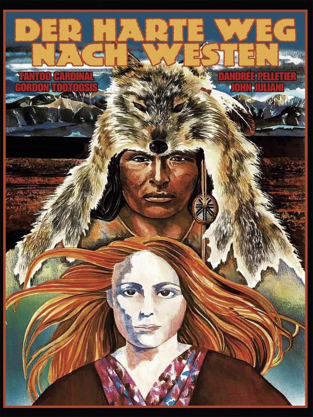 Das Filmplakat für „Der harte Weg nach Westen“ zeigt zwei Porträts.