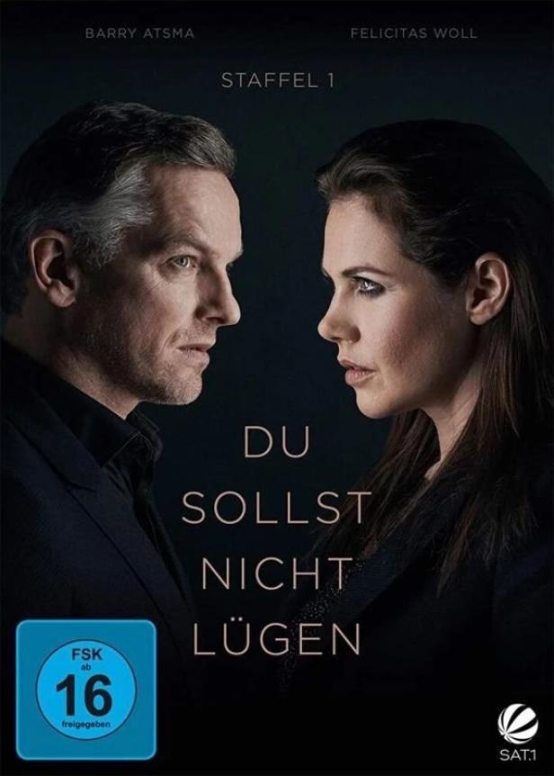Das Cover der ersten Staffel der Fernsehserie „Du sollst nicht lügen“ mit Barry Atsma und Felicitas Woll.
