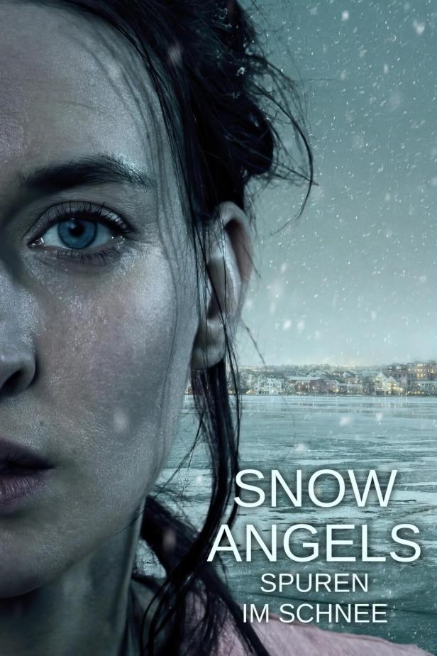 Das Filmplakat für „Snow Angels – Spuren im Schnee“ zeigt das Gesicht einer Frau im Winter.