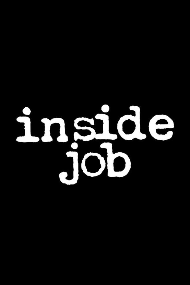 Der Titel „Inside Job“ in weißer Schrift auf schwarzem Hintergrund.